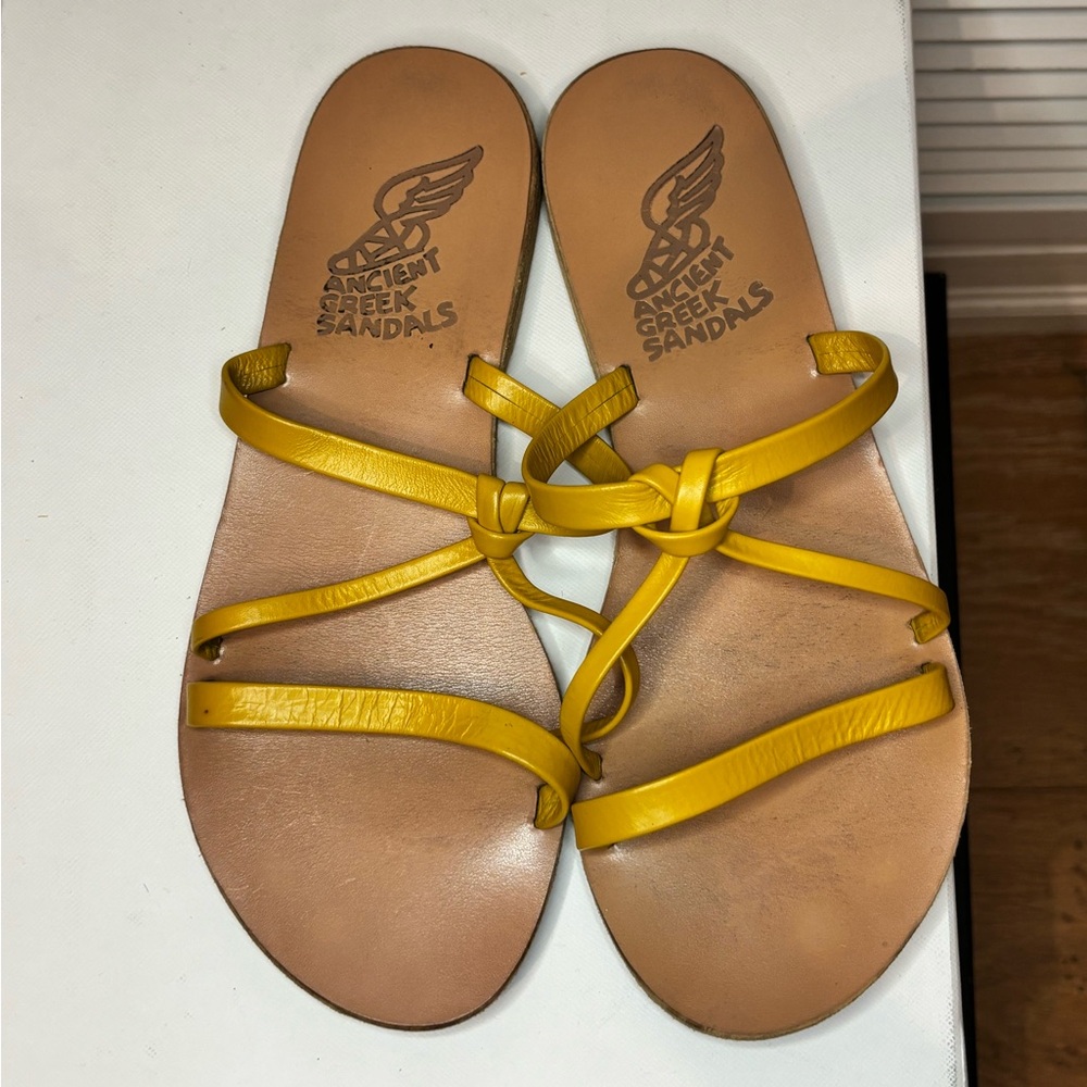 Ancient Greek Women's Yellow Leather Sandals